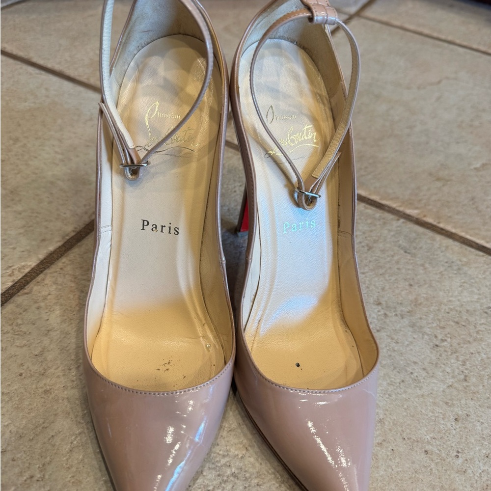 Christian Louboutin Nude Patent Leather Pumps